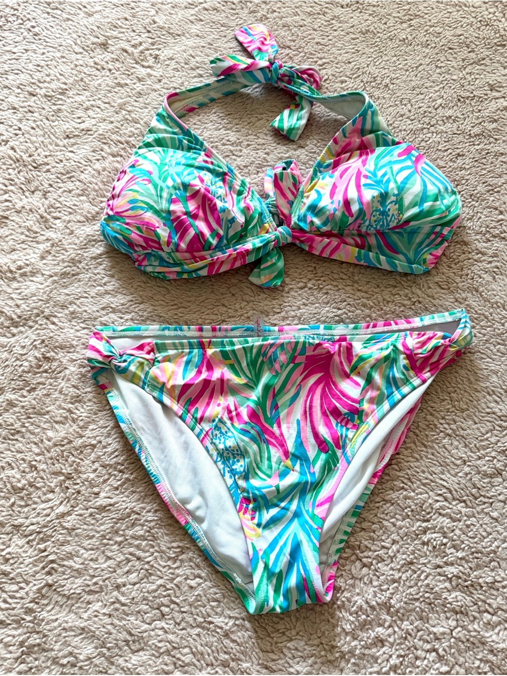 $166 Lilly Pulitzer Sea Turtle soirée bikini set Top size 12, bottom size 10 - Picture 2 of 6